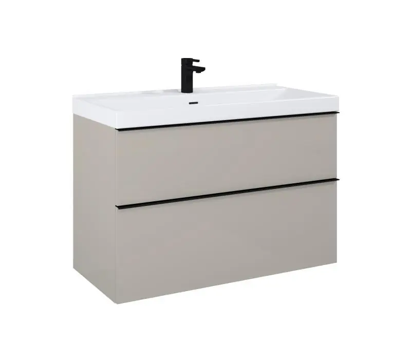 AREZZO design MONTEREY 80 cm-es alsószekrény 2 fiókkal Matt beige színben, szifonkivágással Szuper akció