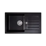 Nézd meg most LUNART BASIC Lotti egymedencés gránit mosogató csepptálcával, Midnight Black