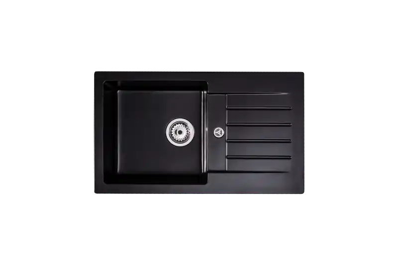 Nézd meg most LUNART BASIC Lotti egymedencés gránit mosogató csepptálcával, Midnight Black