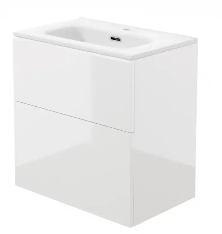 Outlet Deante PRIZMA - Mosdószekrény, mosdóval - 60 cm - fényes fehér