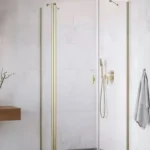 Legkelendőbb Radaway Nes Brushed Gold PTJ szögletes szálcsiszolt arany zuhanykabin