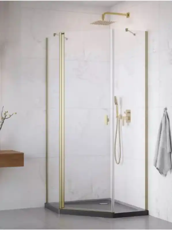 Legkelendőbb Radaway Nes Brushed Gold PTJ szögletes szálcsiszolt arany zuhanykabin