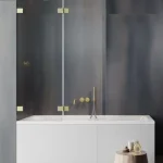 Olcsóbb Radaway Essenza Pro Brushed Gold PND II szálcsiszolt arany kádparaván