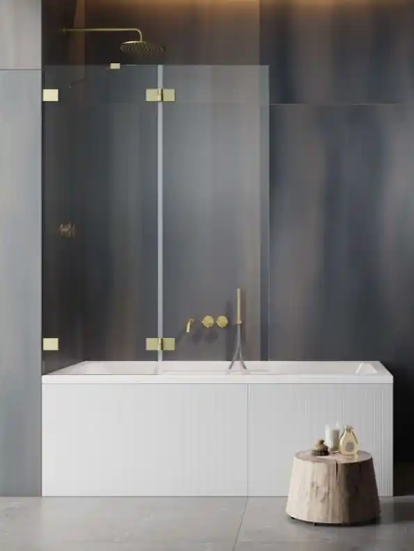Olcsóbb Radaway Essenza Pro Brushed Gold PND II szálcsiszolt arany kádparaván