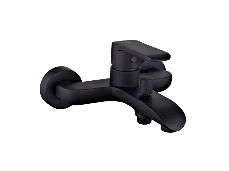 Azonnal elérhető Invena SIROS BLACK kádcsaptelep, fali, zuhanyszett nélkül, fekete, waterplating bevonat