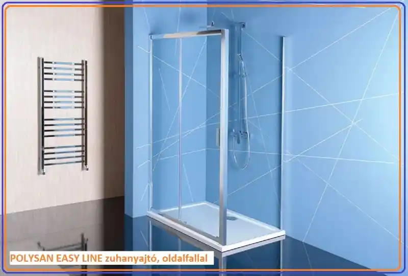 Utolsó esély Polysan Easy Line zuhanykabin egy toló ajtóval + egy fix üveggel