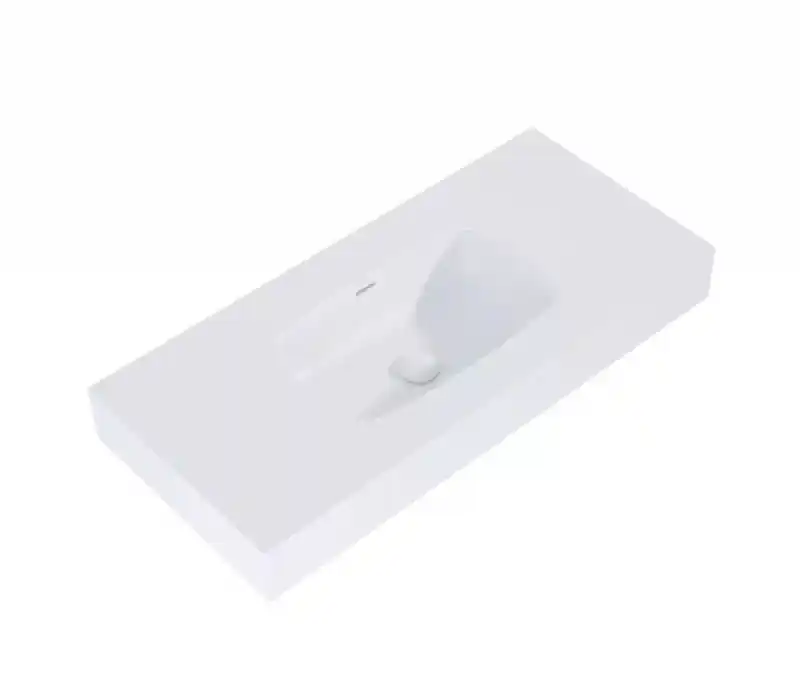 AREZZO design MABEL öntöttmárvány falra szerelhető mosdó 100 cm, matt fehér Prémium