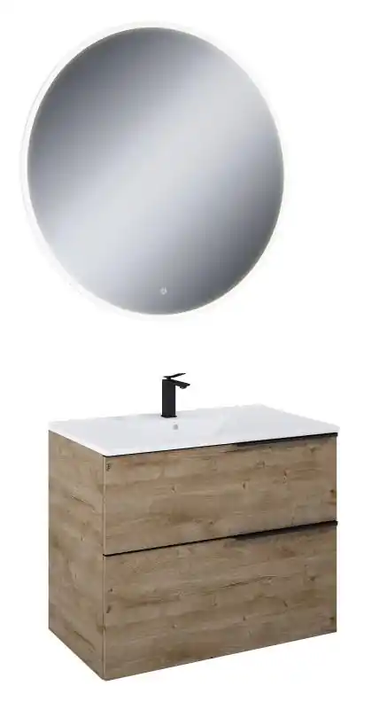AREZZO design Canela tölgy MONTEREY 80 cm-es szett beépített mosdóval Akció