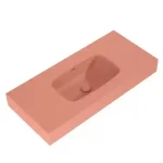Árengedmény AREZZO design MABEL öntöttmárvány falra szerelhető mosdó 100 cm, terra pink