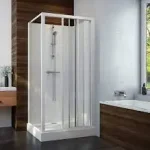 Legjobb ár Sanplast KCDTr/BASIC-S zárt zuhanykabin szett (tolóajtós) Négyoldalról zárt 120x90-es