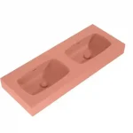 AREZZO design MABEL DUO öntöttmárvány falra szerelhető dupla mosdó 120 cm, terra pink Kihagyhatatlan ajánlat