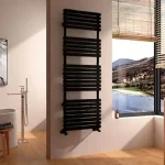 AREZZO design FLAT BLACK 1500x500 törölközőszárítós radiátor AR-FB15050 Expressz szállítás