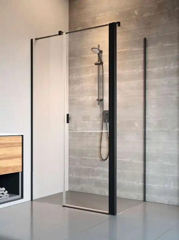 Prémium Radaway Nes 8 Black KDS II szögletes fekete zuhanykabin