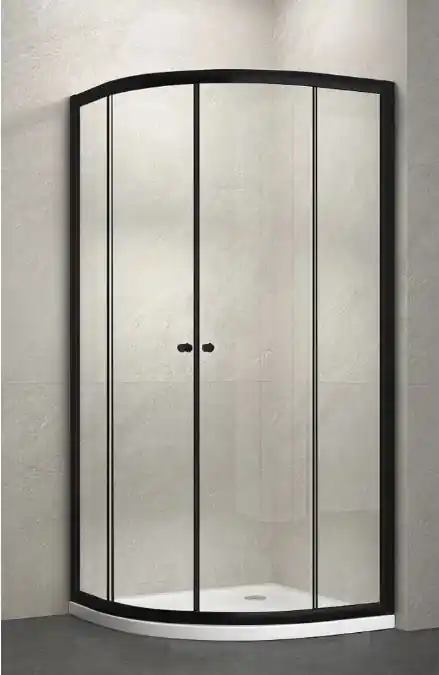 Balneum fekete íves zuhanykabin premium zuhanytálcával 80x80 Szuper ajánlat