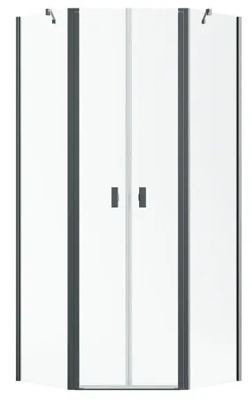 Olcsóbb Radaway Nes Brushed GunMetal PTD szögletes szálcsiszolt fegyvermetál zuhanykabin