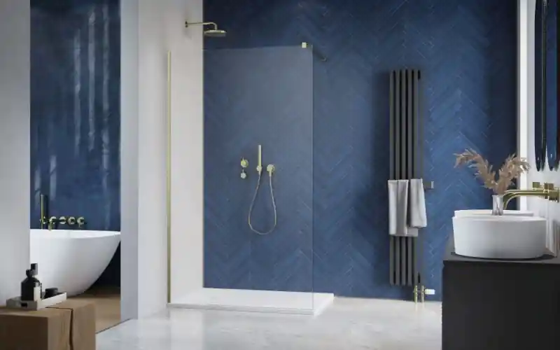 Modo New Brushed Gold II Walk-in szálcsiszolt arany zuhanyfal, Modo New II 125 Olcsó