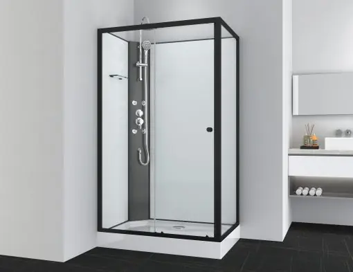 Outlet Sanotechnik VIVA 1 hidromasszázs zuhanykabin, aszimmetrikus, fekete