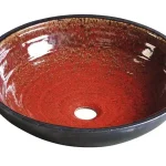 Olcsó ATTILA kerámiamosdó 44x14 cm, paradicsomvörös/kerozin (DK007)