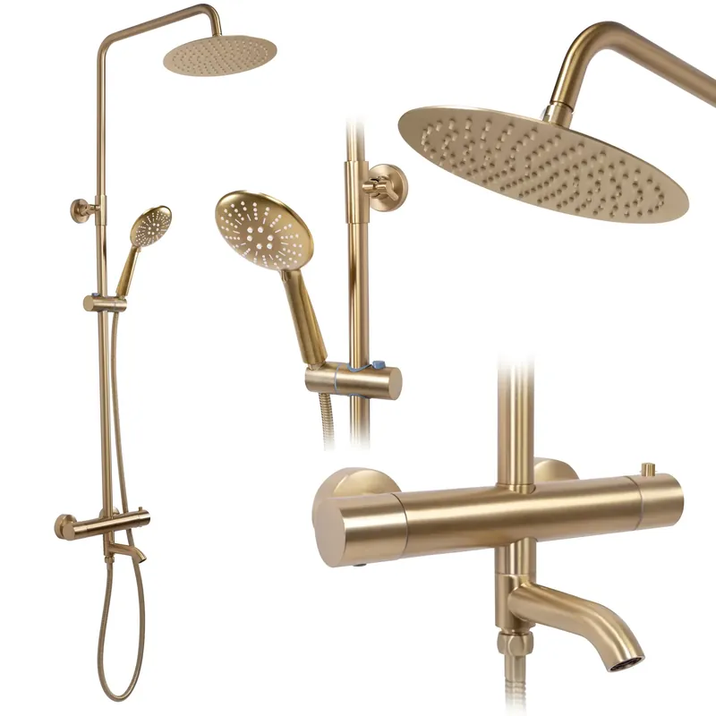 Zuhanyszett Termosztátos REA Lungo Gold Brush Ajánlat