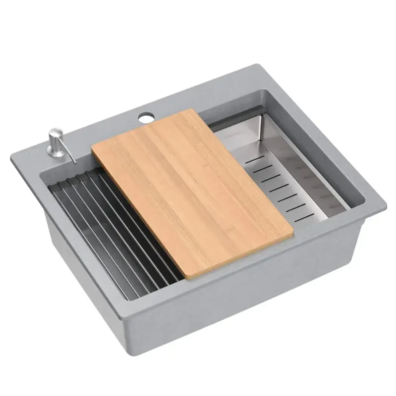 Akció gránit mosogató KURT 110 WORKSTATION Grey Metallic