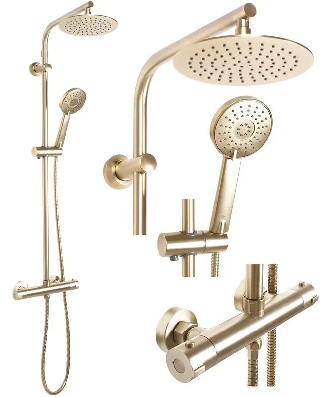 Azonnal elérhető zuhanyszett REA Bliss brush gold