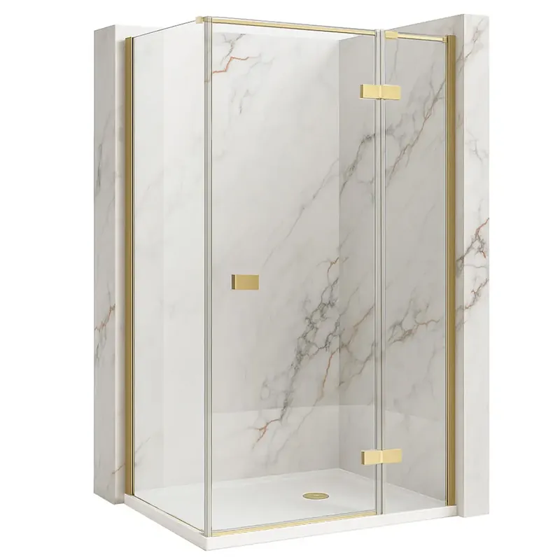 Olcsóbb zuhanykabin Rea Atlas 90x100 Brush Gold