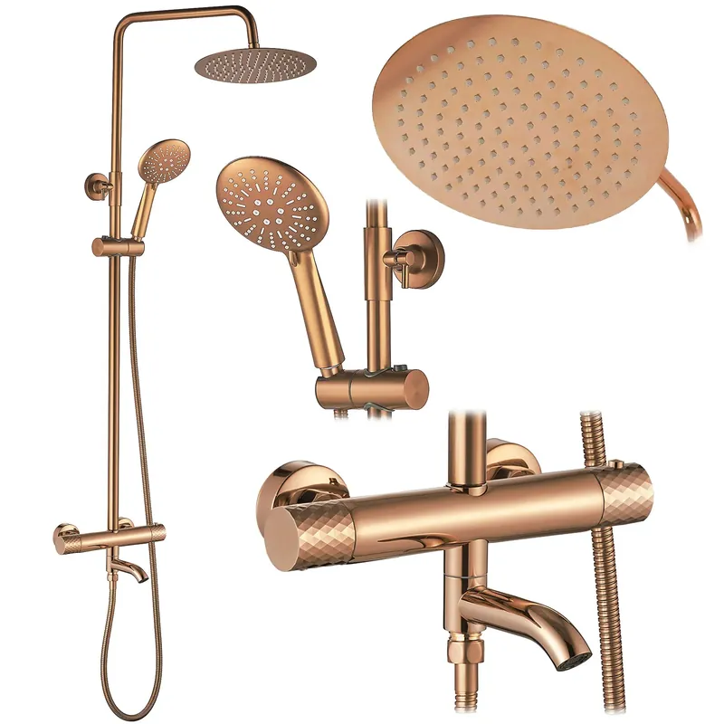 Termosztátos zuhanyszett Lungo Diamond Copper Expressz szállítás