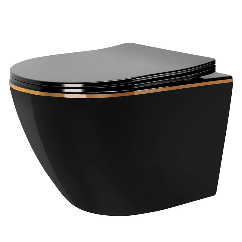 Rendeld meg most WC csésze Rea Carlo Mini Tornado Black Gold Egde