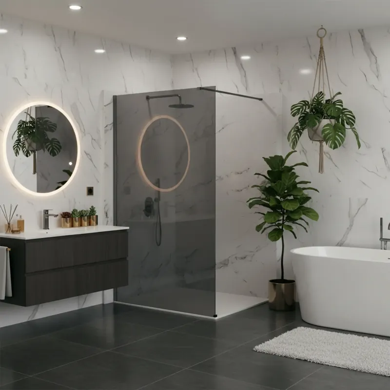 Kiárusítás Zuhanyfal Rea Flexi Grey / Titan 110