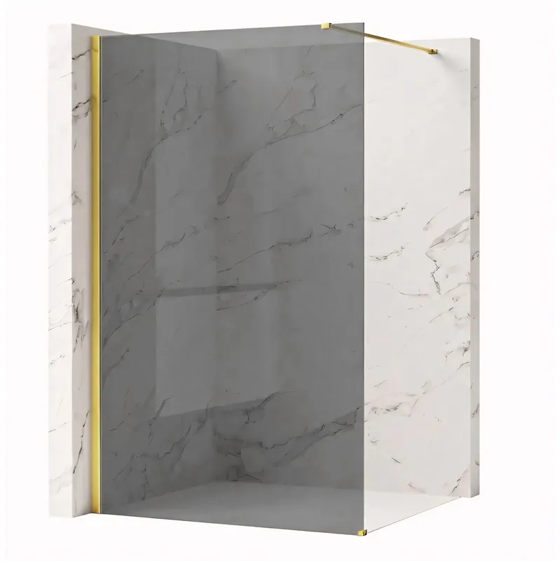Végkiárusítás Zuhanyfal Rea Flexi Grey / Gold 80