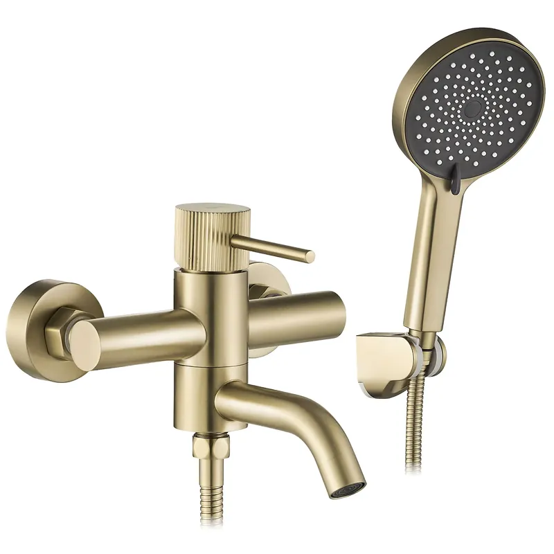 Végkiárusítás Fürdőkád csaptelep Rea Lungo Stripe Gold Brush