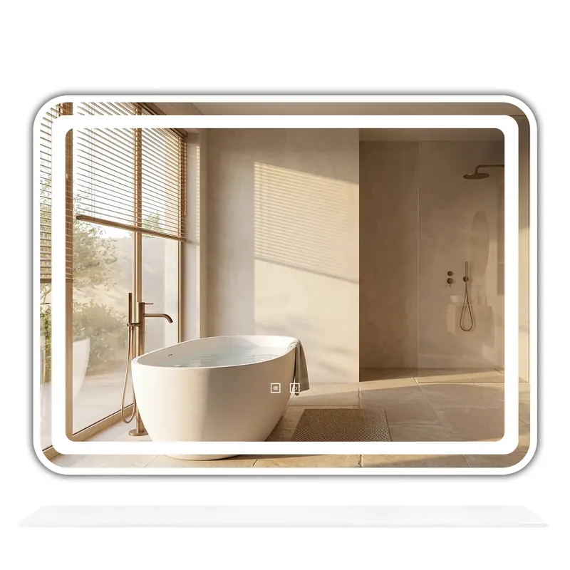 Rendeld meg most LED fali tükör polccal 80x60 cm L-8060