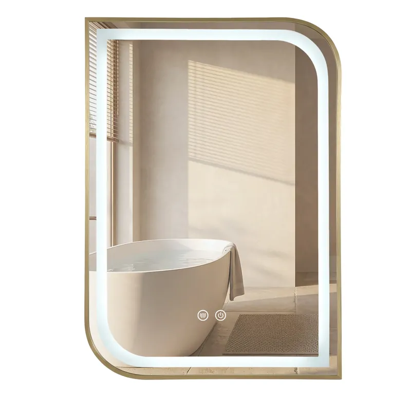 Árcsökkenés LED Tükör ZONE 70X50 BRUSH GOLD