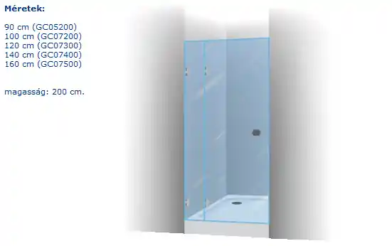 Riho Scandic S104 Zuhanyajtó (87,8-88,2 cm, króm, átlátszó, 90x200 cm, #GC 05200)Riho Expressz kézbesítés