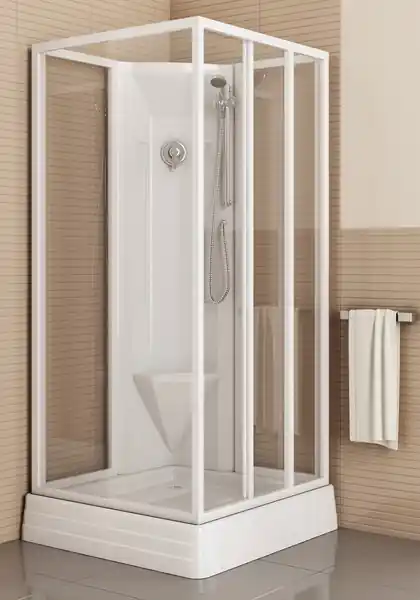 Gyors szállítás Ravak ASBP3 Szögletes zuhanybox (800x800x2065 mm, fehér, Transparent, 80x80 cm) 83644112Z1Ravak
