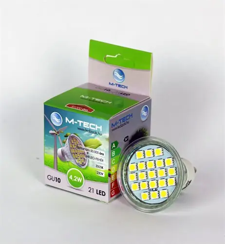 Rendeld meg most M-Tech GU10 Spot 21 LED SMD, 230V, 4,2W, 260Lm Meleg Fehér 3000K, 5050, MTL412 led izzóM-tech