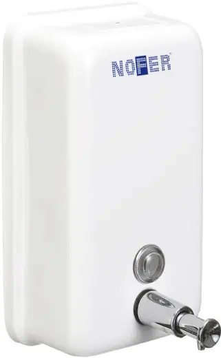 Nofer Miha rozsdamentes függőleges szappanadagoló 1200 ml (Színterezett fehér, 03001.W)Nofer Biztonságos vásárlás
