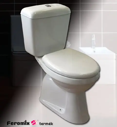 Alacsony ár Feromix Perla PL-C257P/K hátsó kifolyású monoblokkos wc ülőkévelCoway