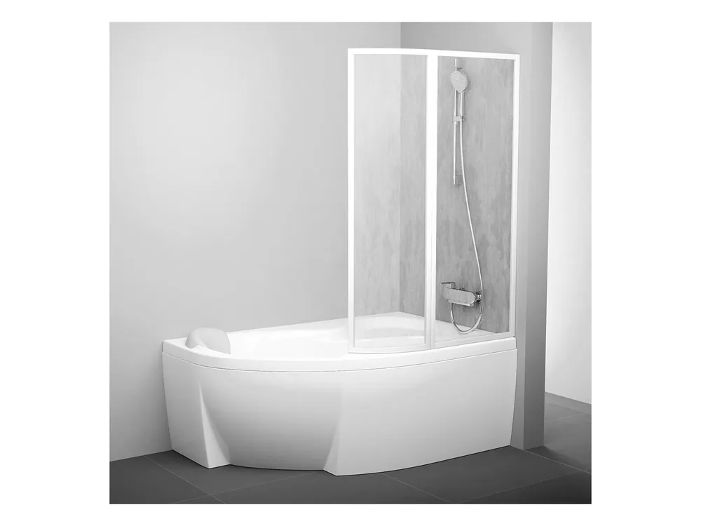 Ravak VSK2 Rosa 150 cm jobbos kádparaván Transparent üveggel, fehér 76P80100Z1Ravak Végkiárusítás