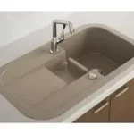 Olcsó Marmorin Laver 1 medencés gránit mosogató gyümölcsmosóval és csepegtetővel (homok)Marmorin
