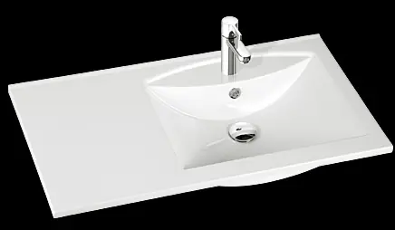 Szuper ajánlat Marmorin Larissa 90 öntött márvány mosdó (90x48x15 cm, fehér, jobbos)Marmorin