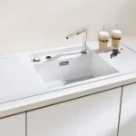 Alacsony ár BLANCO ALAROS 6S Silgranit mosogatótál (kávé / fekete üveg vágólap, #516565)Blanco