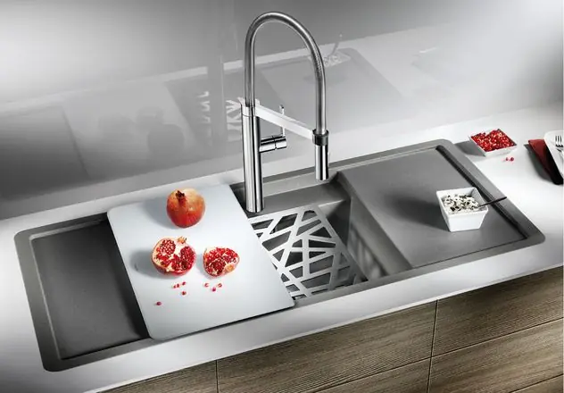 Akciós ár BLANCO ALAROS 6S-F Silgranit munkalap szintbe építhető mosogató tartozékokkal (jázmin / fekete üveg vágólap, #517685)Blanco
