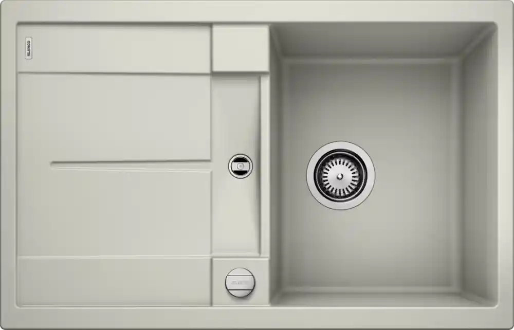 Prémium BLANCO METRA 45S Silgranit mosogató dugókiemelővel, gyöngyszürke 520566Blanco