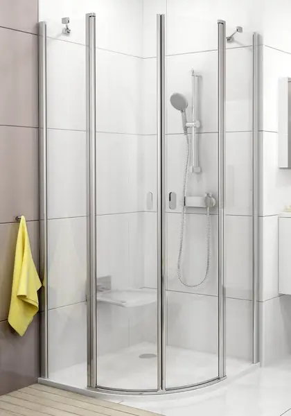 Ravak Chrome CSKK4 90x90 negyedköríves zuhanykabin (transparent, fényes alumínium, 880-900x880x900x1950, #3Q170C00Z1)Ravak Árcsökkenés