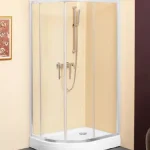 Végkiárusítás Kolpa-San Q-Line TKP 90x120 aszimmetrikus negyedköríves zuhanykabin (90x120 cm, silver, chinchilla, #526710)Kolpa-San
