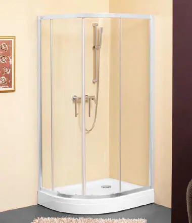 Végkiárusítás Kolpa-San Q-Line TKP 90x120 aszimmetrikus negyedköríves zuhanykabin (90x120 cm, silver, chinchilla, #526710)Kolpa-San