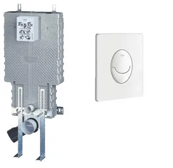 Expressz kézbesítés Grohe. Uniset 38642 001 falbaépíthető Wc öblítő tartály támasztólábbal Skate Air 38505 SH0 fehér nyomólappalGrohe