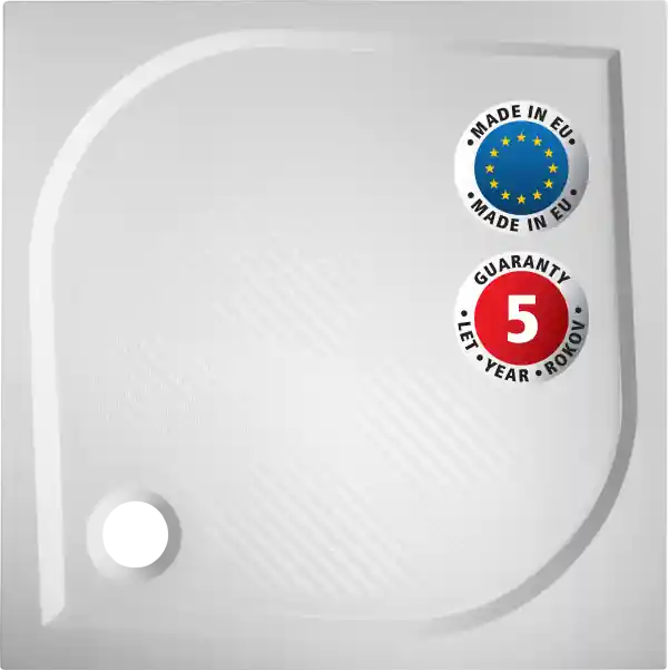 Azonnali szállítás Hopa Burgas négyzet alapú öntött márvány zuhanytálca (100x100 cm, Beépíthető) VANKBUR10NHopa