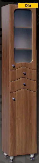 Ajánlat Guido S-1010 üvegajtós fürdőszobaszekrény (dark walnut)Guido